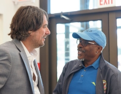 A woman having her teeth checked at the dentist office