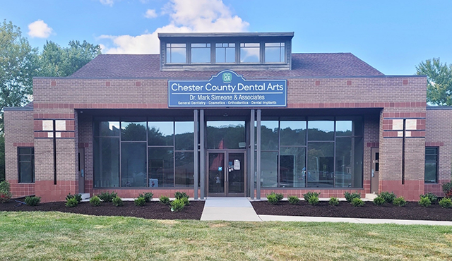 tabletop frame about Dr. Simeone & Chester County Dental Arts